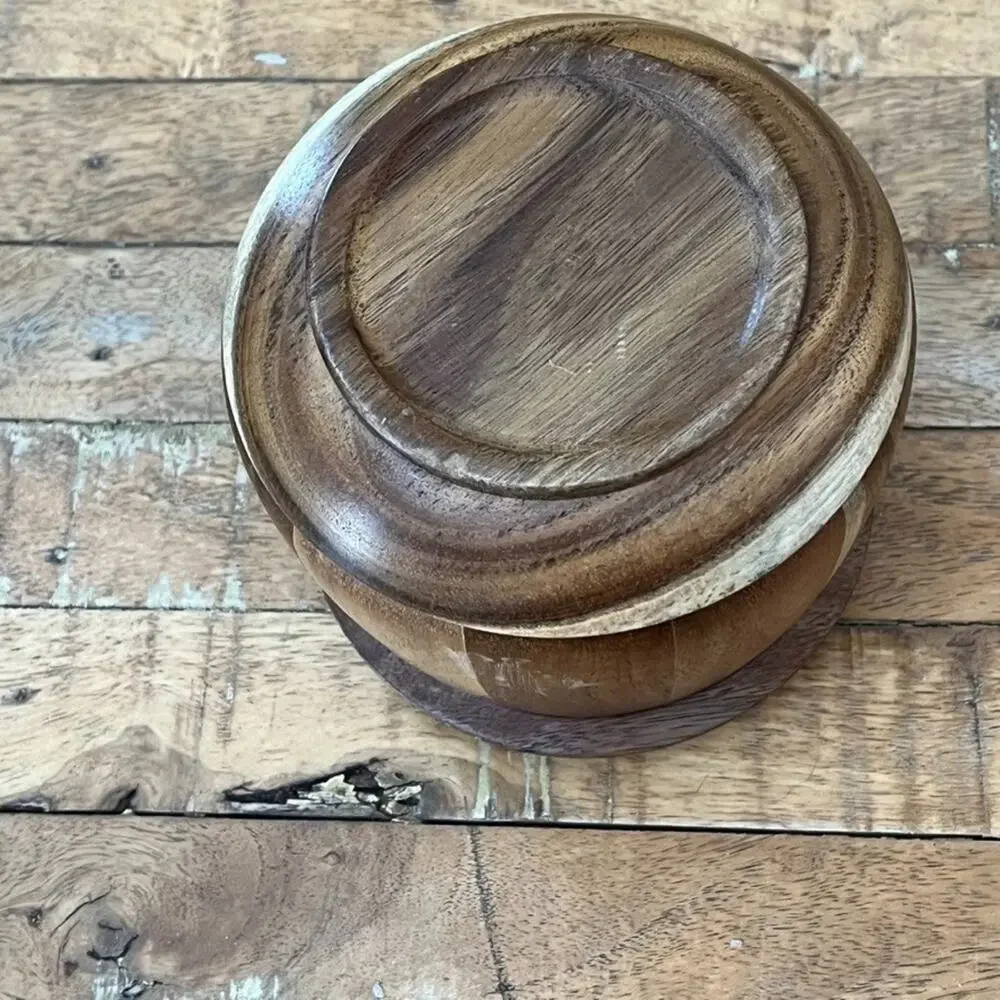 Ryze Acacia Wood Storage Container Round Matching Wooden Lid